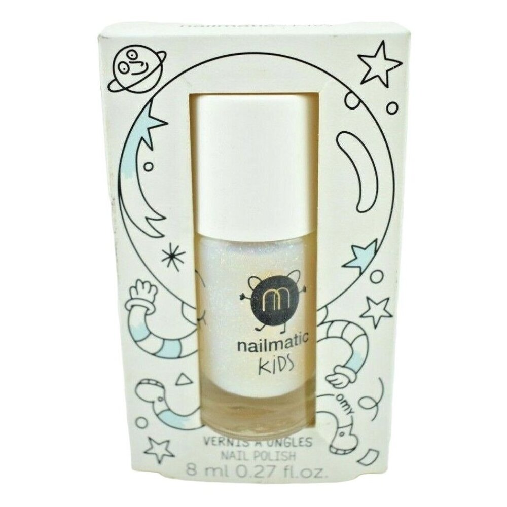 Nailmatic Kids Water Based Nail Polish  Super White with Glitter 8ml New
